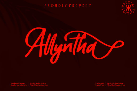 Allyntha: A Script Font for Creative Projects